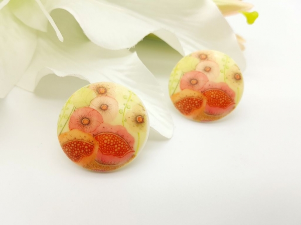 Große Ohrstecker Mohnblumen Motiv